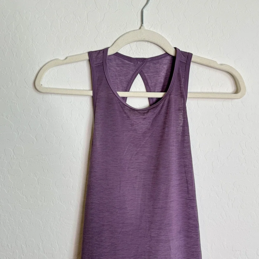 Lululemon All‎ Tied Up Tank Top Purple Open Back Keyhole Yoga Workout Running